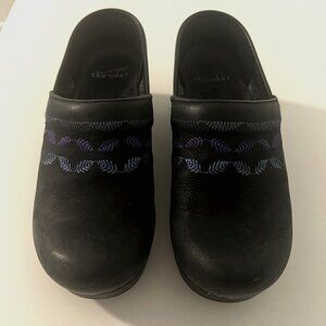 Dansko Embroidered Nubuck Leather Clog